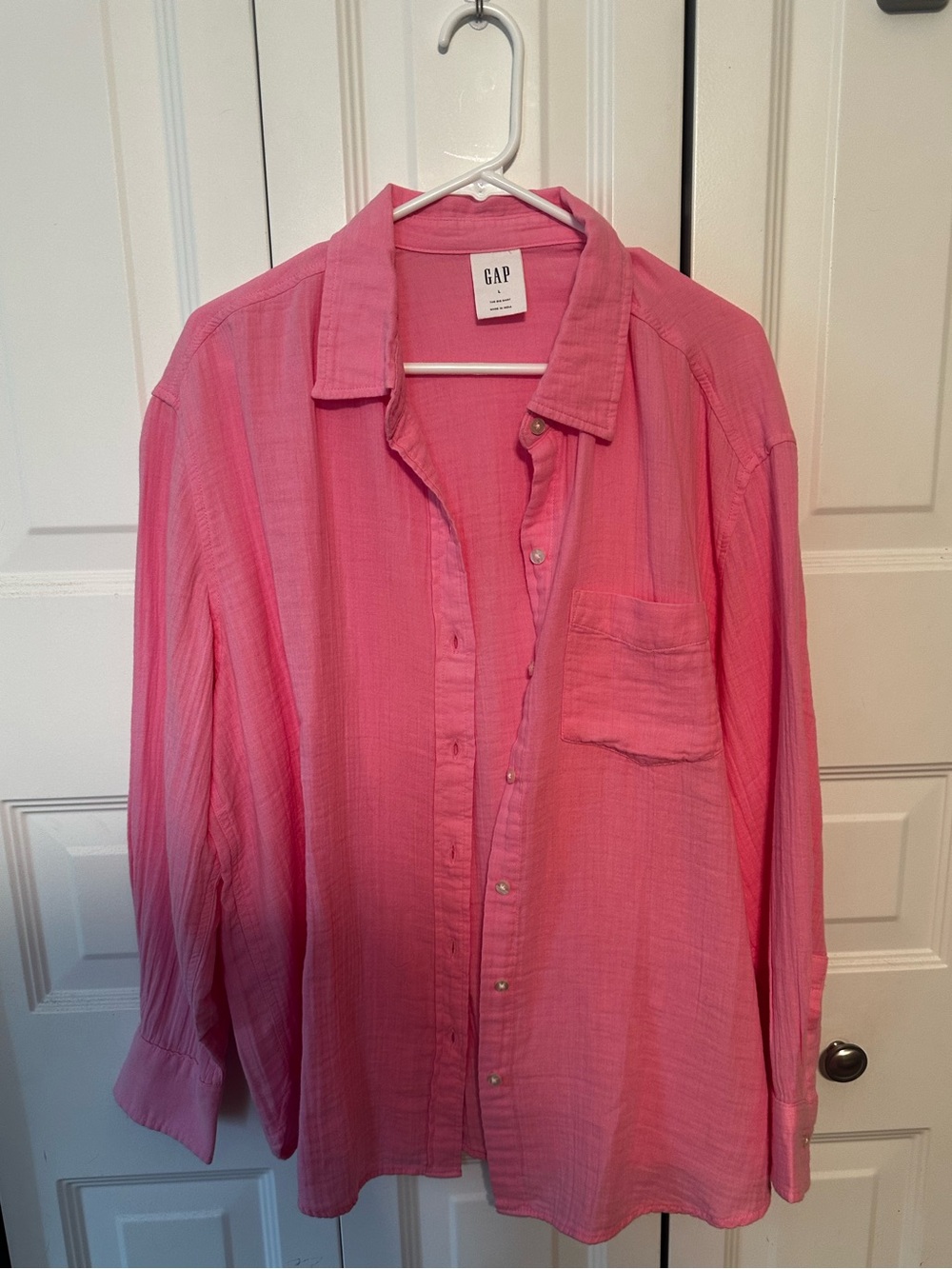 GAP The Big Shirt Pink Button-Up Shirt